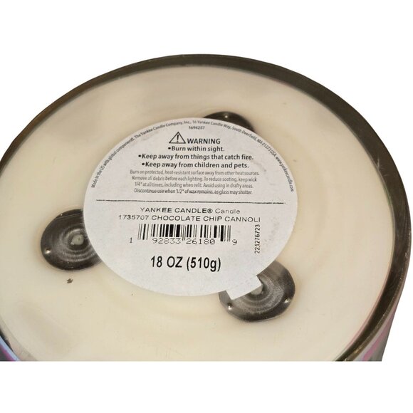 Yankee Candle Chocolate Chip Cannoli 3-Wick Scented Candle 18 Oz - Picture 3 of 3